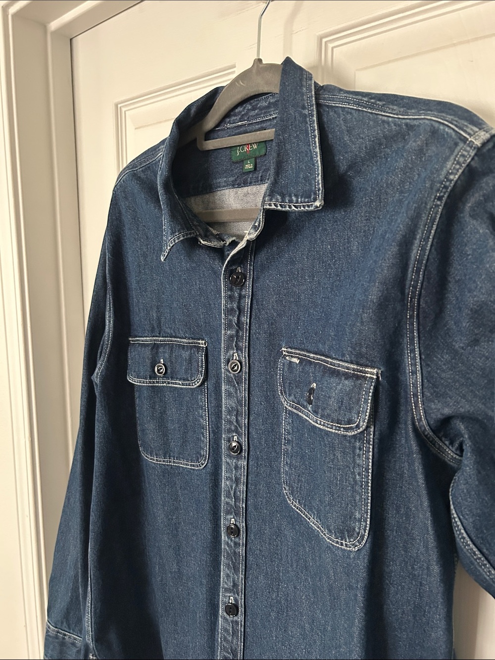 J. Crew Men's Denim Button-Down Shirt in Blue - Picture 2 of 5